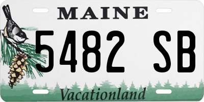 ME license plate 5482SB