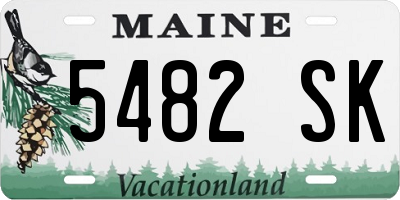 ME license plate 5482SK