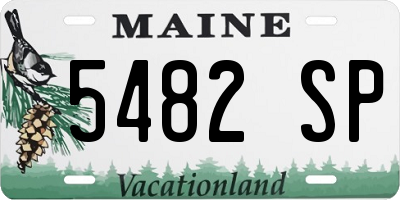 ME license plate 5482SP