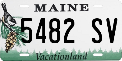 ME license plate 5482SV