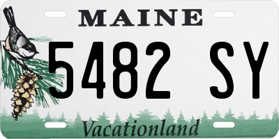 ME license plate 5482SY