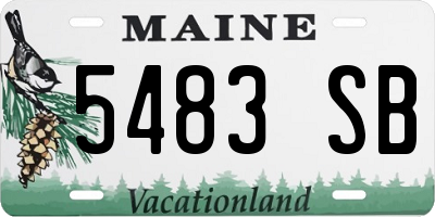 ME license plate 5483SB