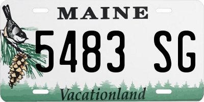 ME license plate 5483SG