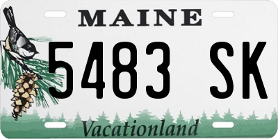 ME license plate 5483SK