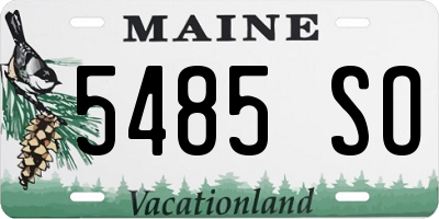 ME license plate 5485SO