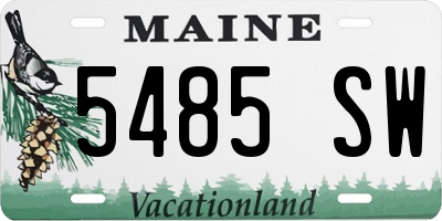 ME license plate 5485SW