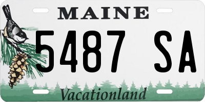 ME license plate 5487SA