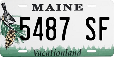 ME license plate 5487SF