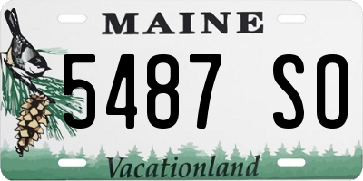 ME license plate 5487SO