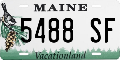 ME license plate 5488SF