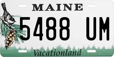 ME license plate 5488UM