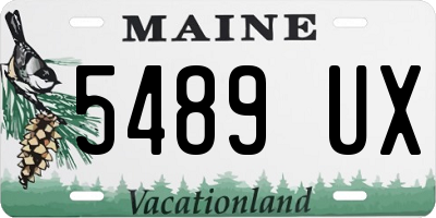 ME license plate 5489UX