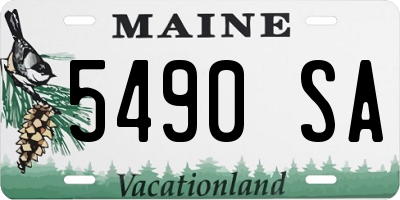 ME license plate 5490SA