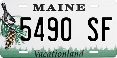 ME license plate 5490SF