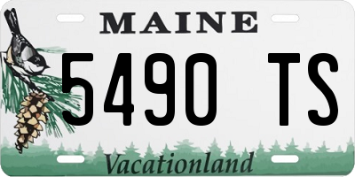ME license plate 5490TS