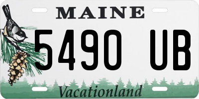 ME license plate 5490UB