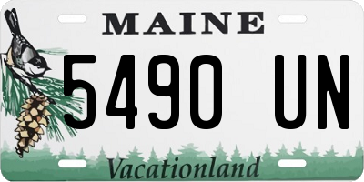 ME license plate 5490UN