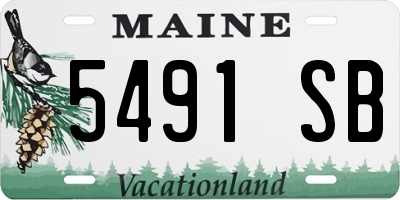 ME license plate 5491SB