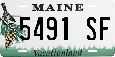 ME license plate 5491SF