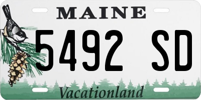 ME license plate 5492SD