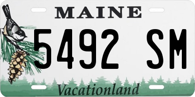 ME license plate 5492SM