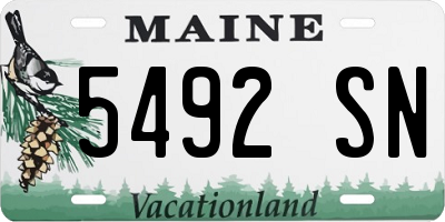 ME license plate 5492SN