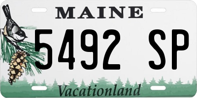 ME license plate 5492SP