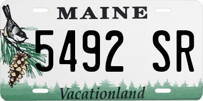 ME license plate 5492SR