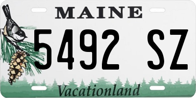 ME license plate 5492SZ
