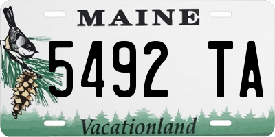 ME license plate 5492TA