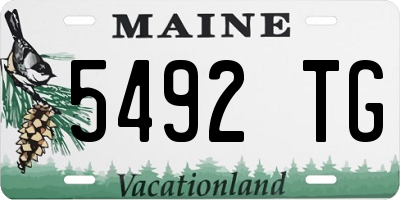 ME license plate 5492TG