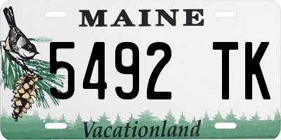 ME license plate 5492TK