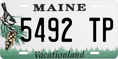 ME license plate 5492TP