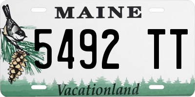 ME license plate 5492TT