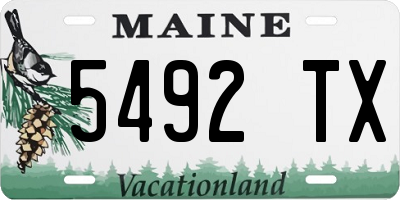 ME license plate 5492TX