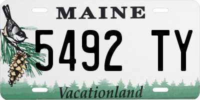 ME license plate 5492TY