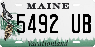 ME license plate 5492UB