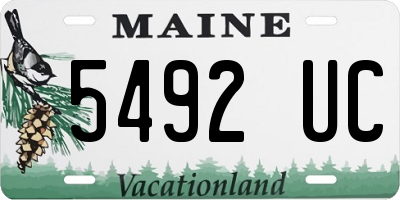 ME license plate 5492UC