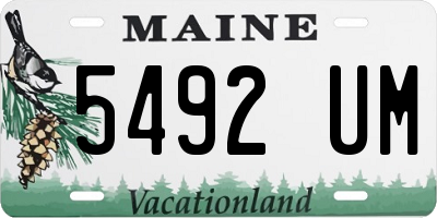 ME license plate 5492UM