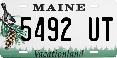 ME license plate 5492UT