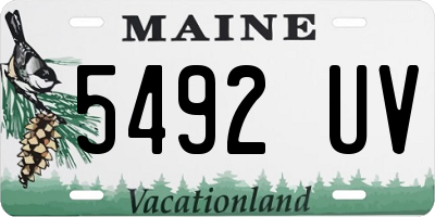 ME license plate 5492UV