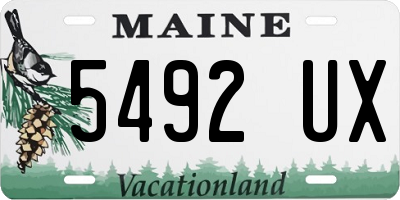 ME license plate 5492UX