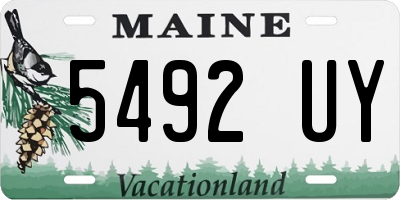 ME license plate 5492UY