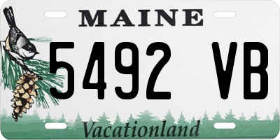 ME license plate 5492VB
