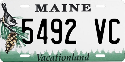 ME license plate 5492VC