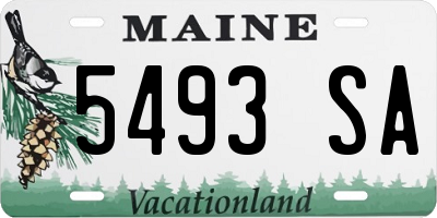 ME license plate 5493SA