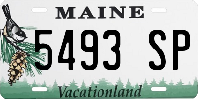 ME license plate 5493SP