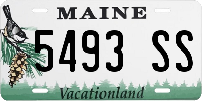 ME license plate 5493SS