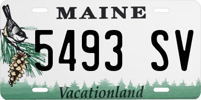 ME license plate 5493SV
