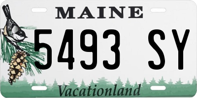 ME license plate 5493SY